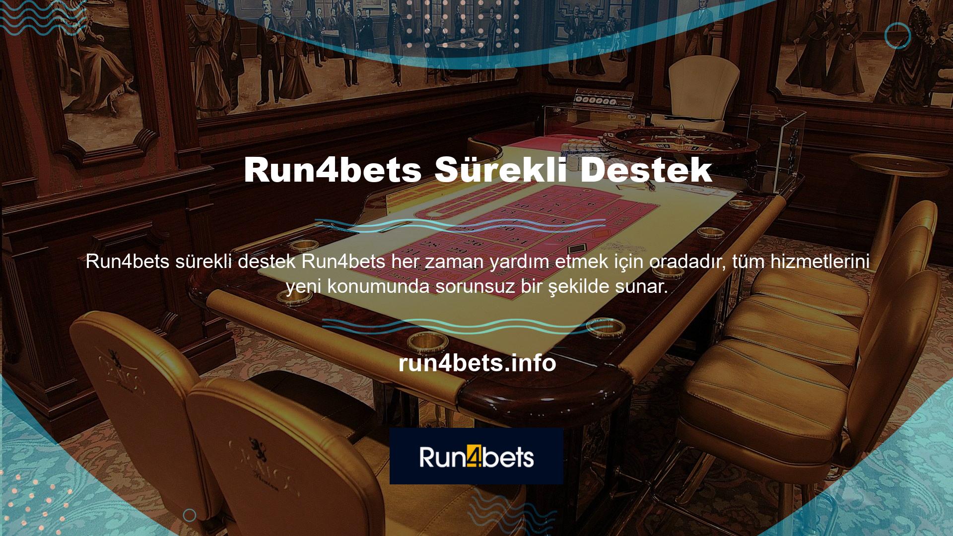Ve tahmin et ne oldu? Yeni adresinizi kullanmayı seçerseniz, Run4bets harika avantajlar elde edersiniz! Operasyonel tüm casinoları ve spor kitaplarını korur